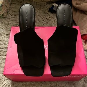 Black mules WIDE sizing